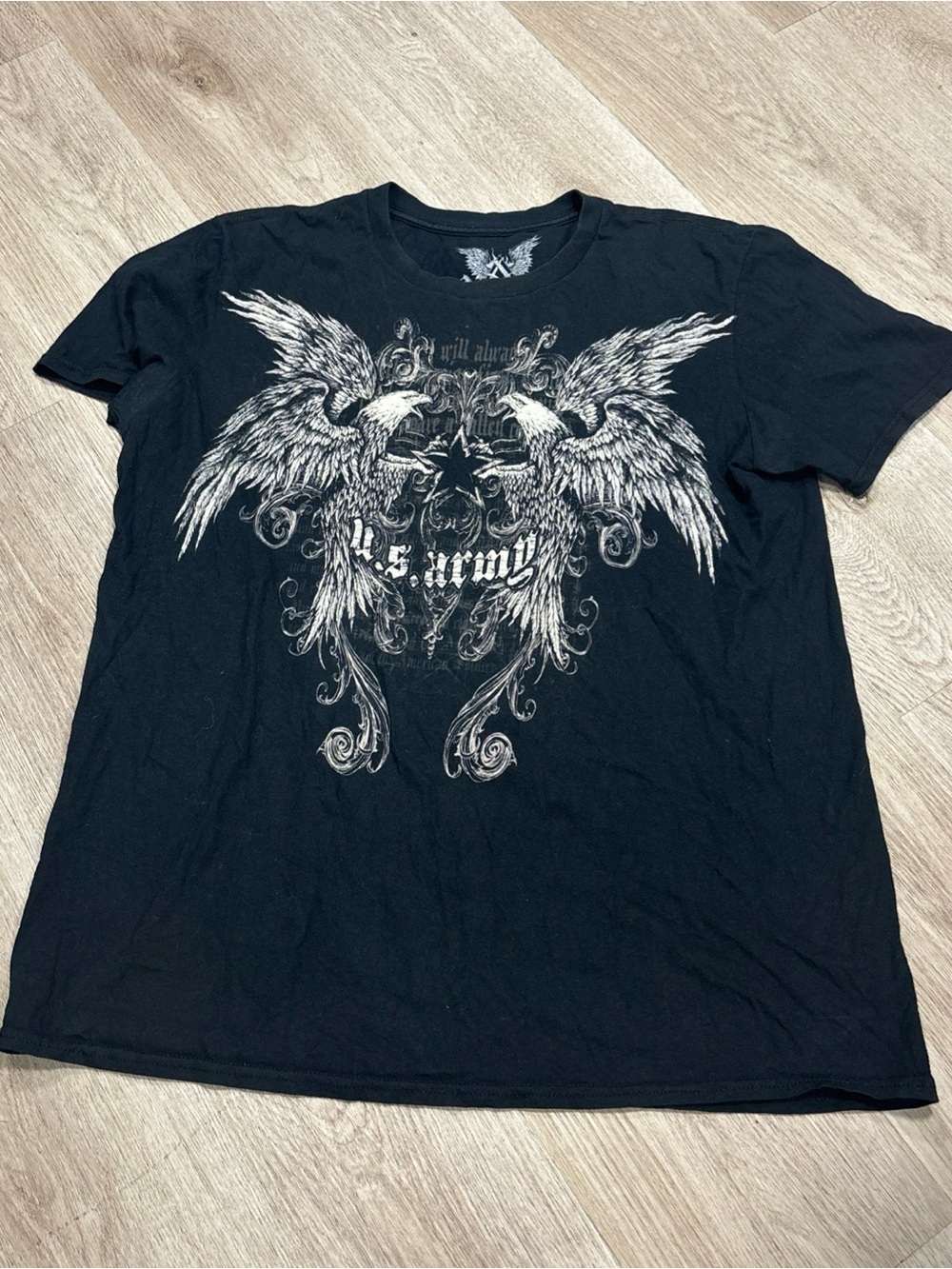 Vintage Y2K Apprime Courage Above All Double Sided US Army Wings And Virtue Sz L